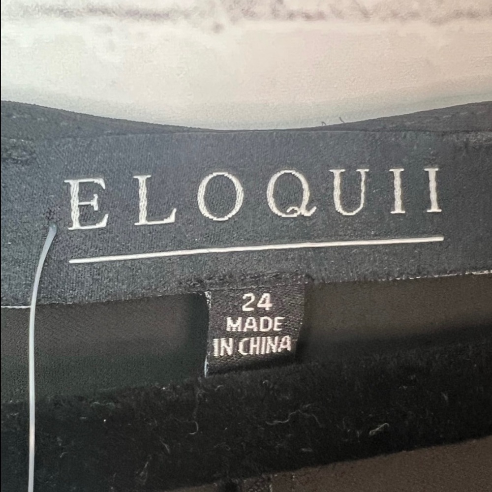 NWOT ELOQUII Women's Black Shirt with waist tie, Plus Size - Picture 2 of 4